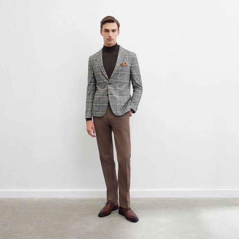 MATTEO GRİ KARELİ CEKET