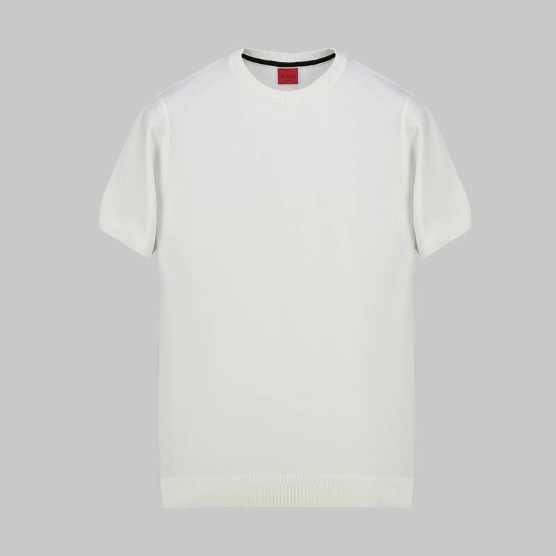 BİSİKLET YAKA BUZ MAVİSİ KISA KOL TRİKO