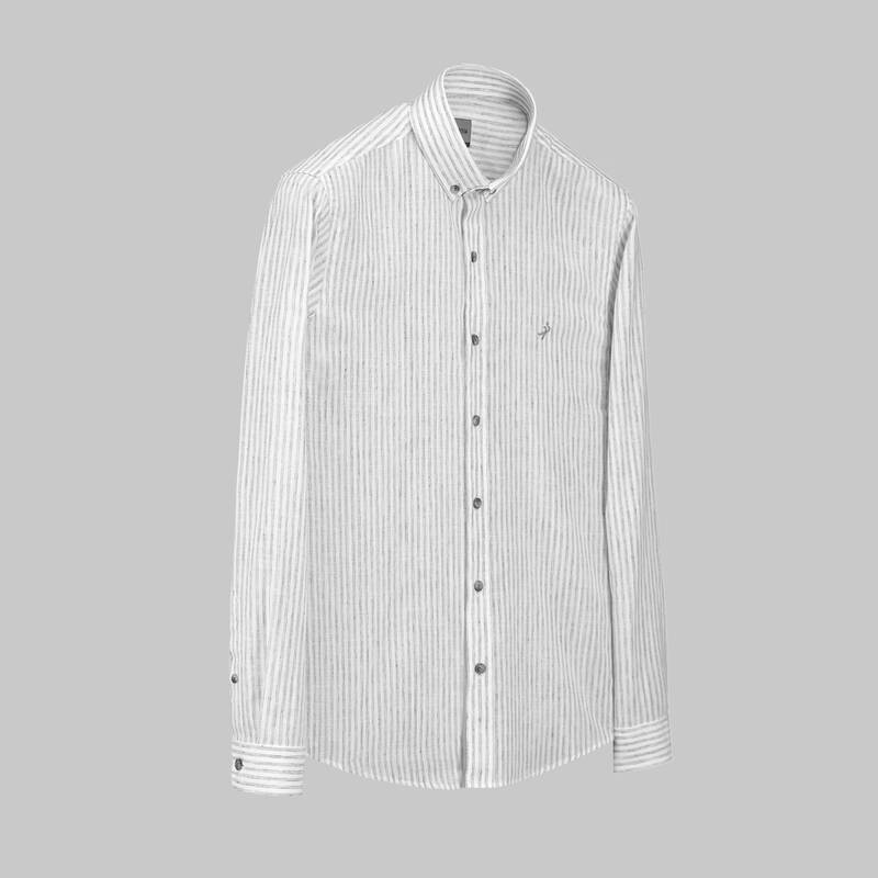 GOIAS KAHVERENGİ UZUN KOL SLİM GÖMLEK