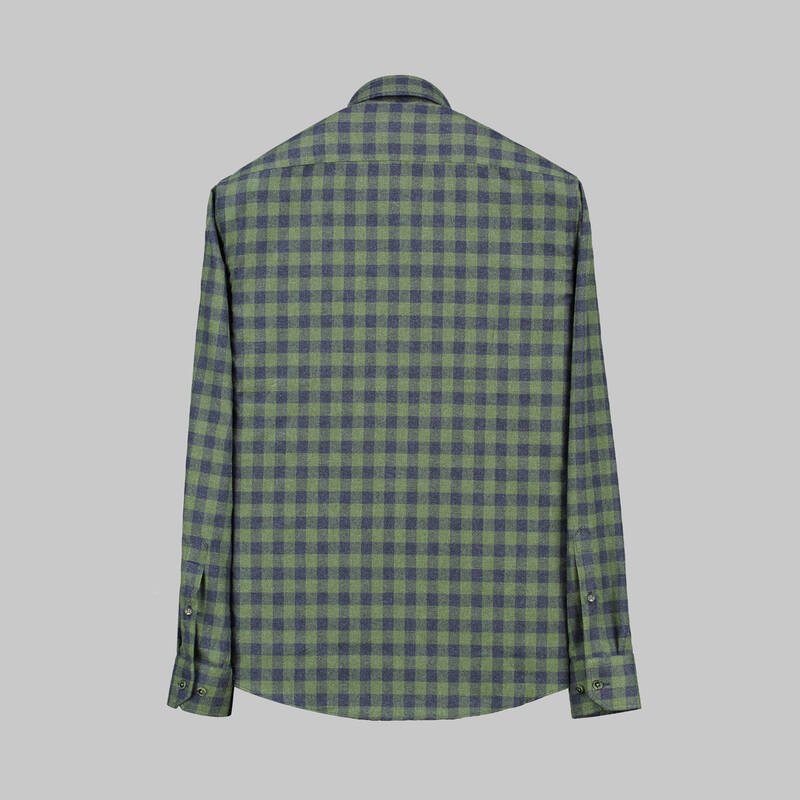 ELETA UZUN KOL KARELİ LACİVERT GÖMLEK