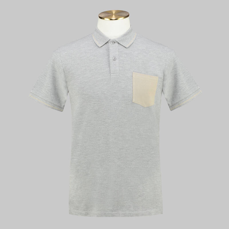 POLO YAKA CEPLİ GRİ T-SHIRT