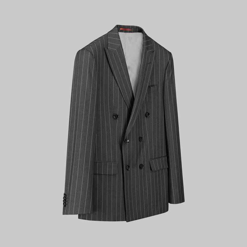 GOLDEN RESTA ÇİZGİLİ KRUVAZE KOYU LACİVERT TAKIM ELBİSE