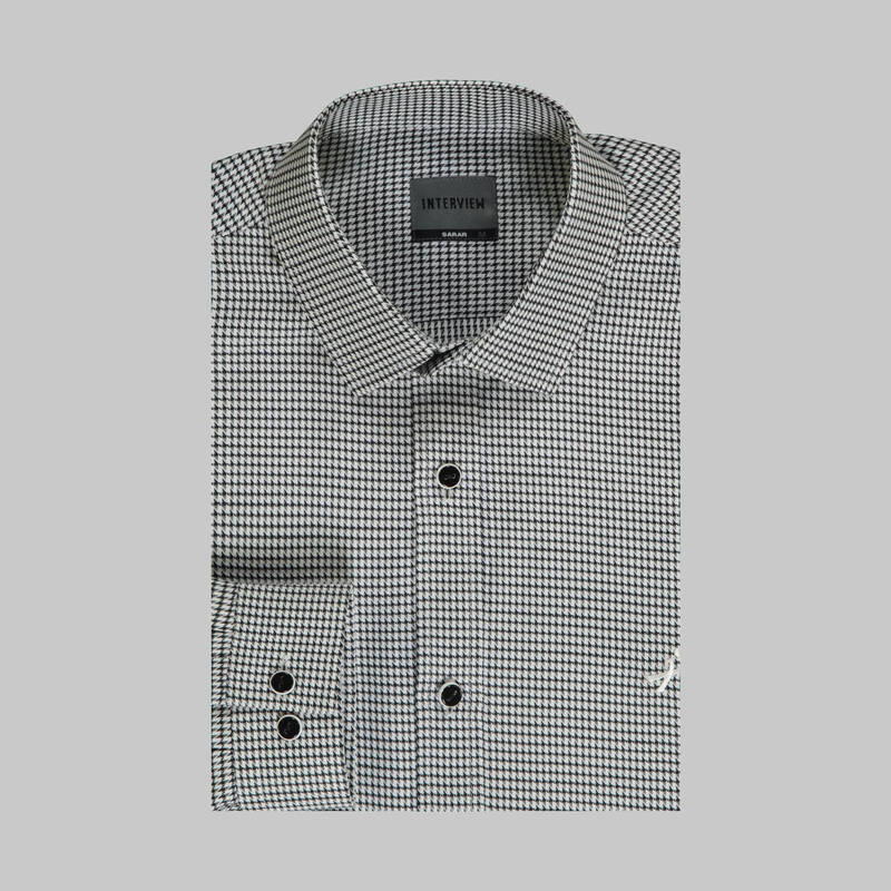 SOSA UZUN KOL SOHO SİYAH DESENLİ GÖMLEK