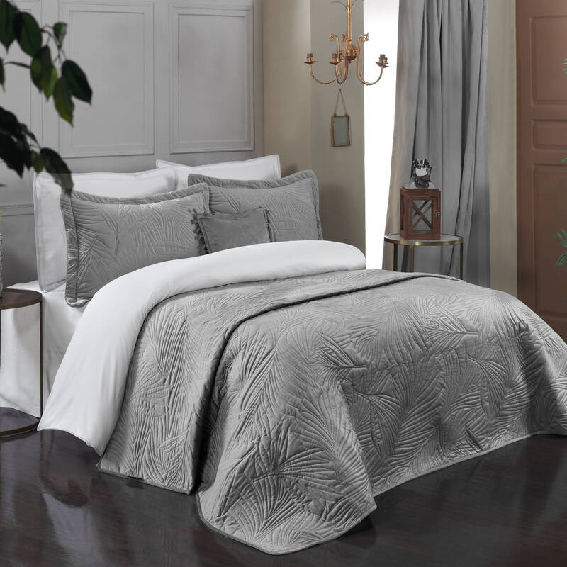 CLARA GRİ YATAK ÖRTÜSÜ SETİ ÇİFT KİŞİLİK