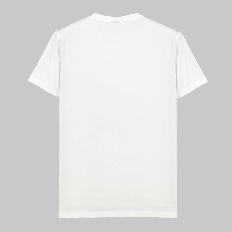 BEYAZ BİSİKLET YAKA BASKILI T-SHIRT