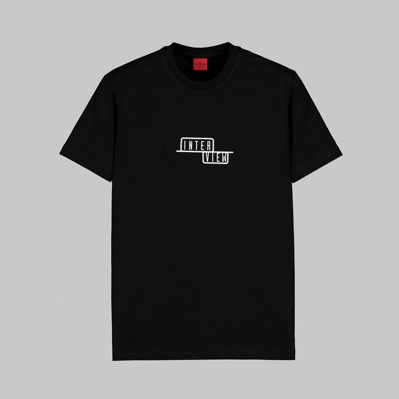 INTERVIEW BİSİKLET YAKA KISA KOL SİYAH T-SHIRT