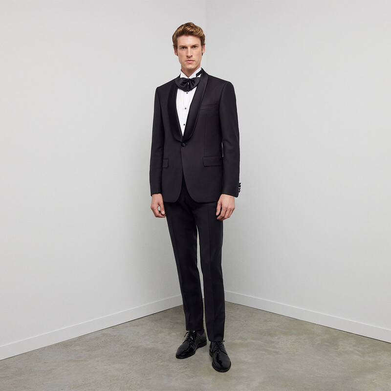 PAVALOTTI SİYAH NOMOS SABİT YAKA SMOKİN