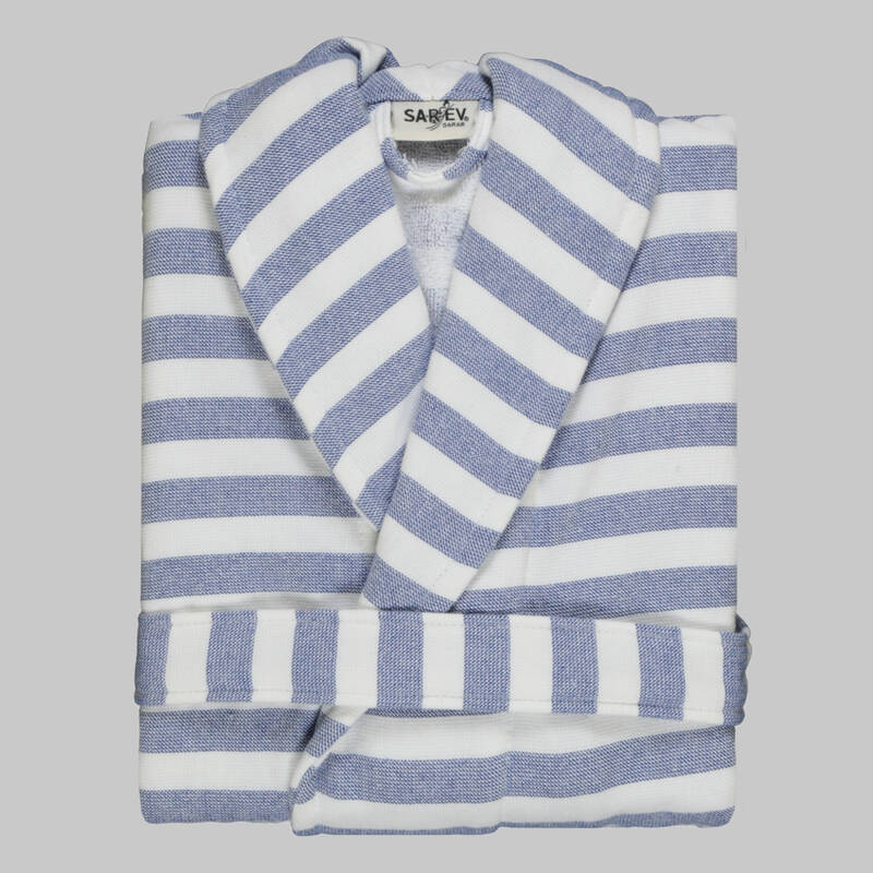 DENIS ÇİZGİLİ SARI BORNOZ