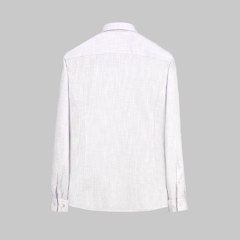 GOIAS UZUN KOL PAMUK KETEN LİLA GÖMLEK