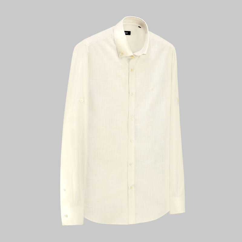 ELETA UZUN KOL SLIMEO BEJ GÖMLEK