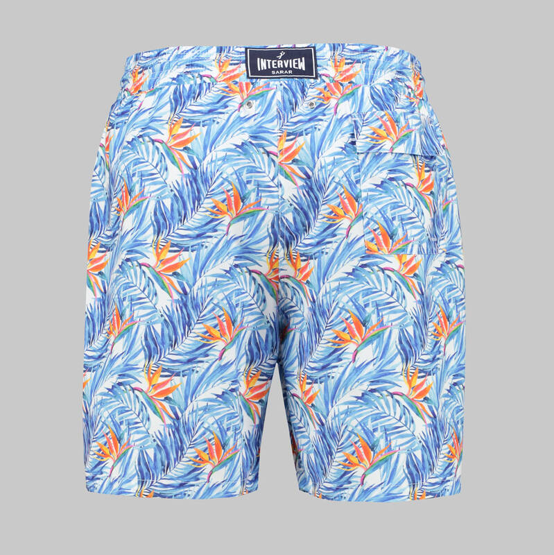 YAPRAK DESENLİ MAVİ VILE DENİZ ŞORTU