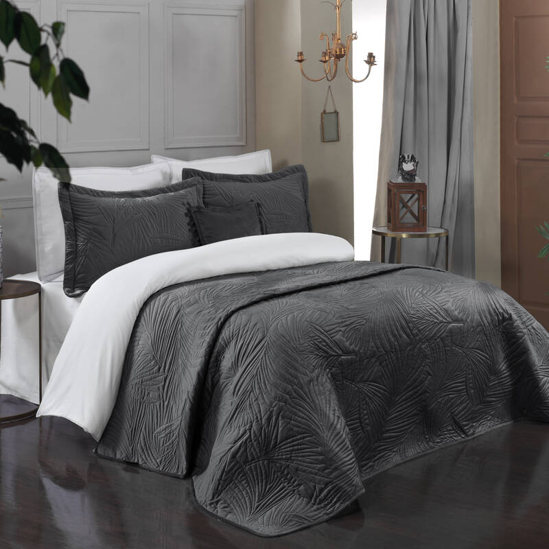 CLARA GRİ YATAK ÖRTÜSÜ SETİ ÇİFT KİŞİLİK