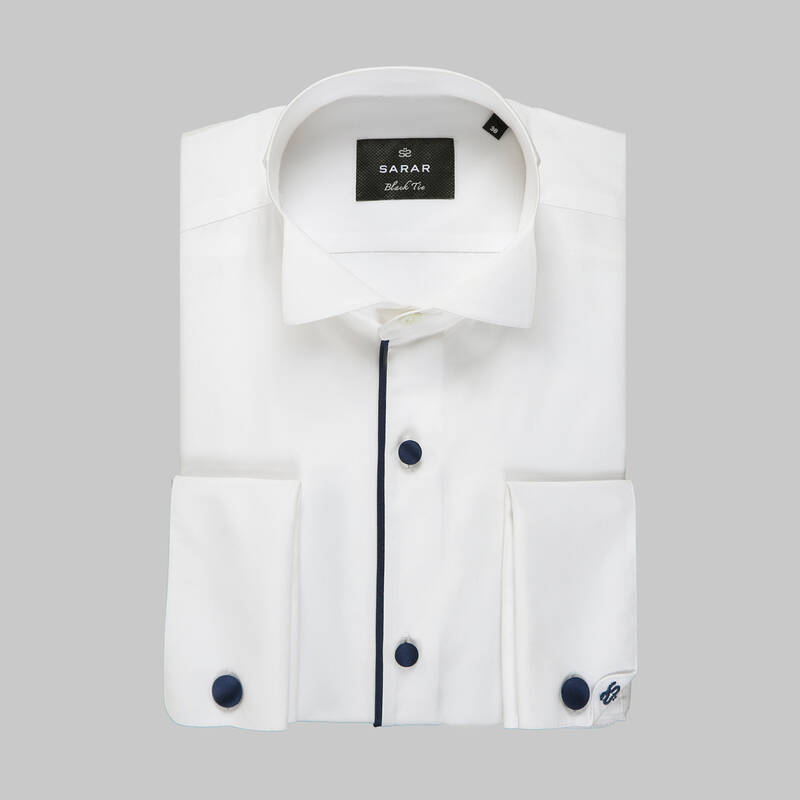 ILIE.AL BEYAZ SMOKİN GÖMLEK