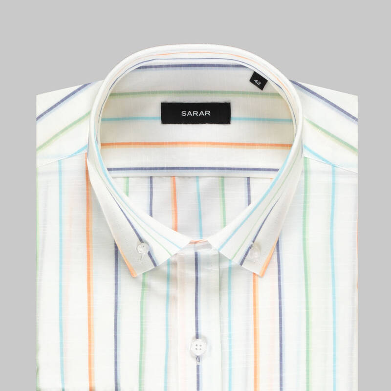 ELETA SLIMEO ÇİZGİLİ YEŞİL GÖMLEK