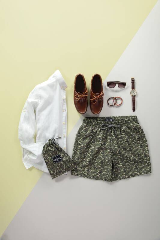 DESENLİ VILE YEŞİL DENİZ ŞORTU