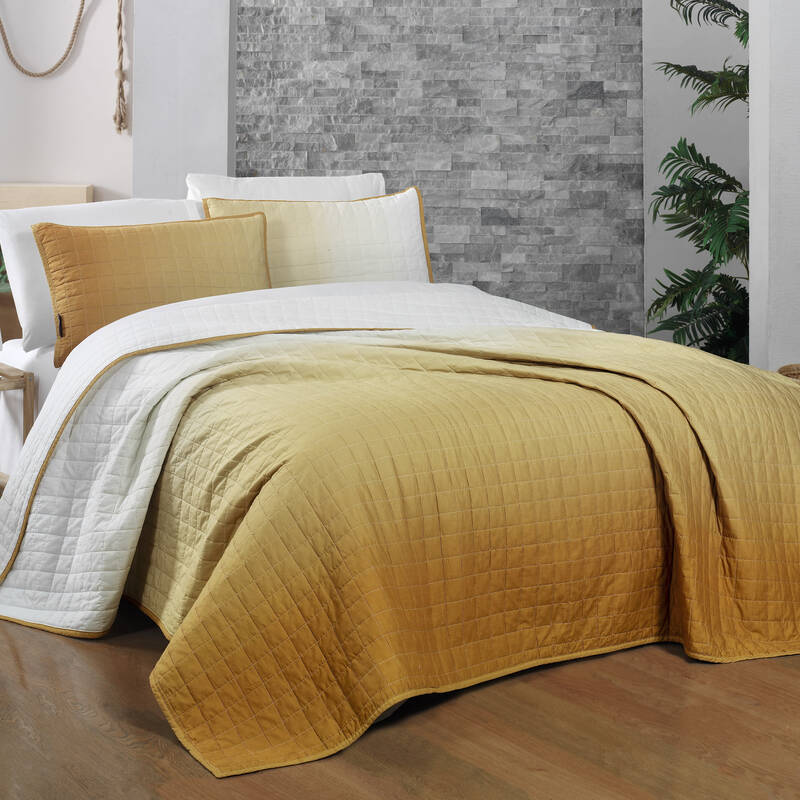 DİNA ÇİFT KİŞİLİK MAVİ YATAK ÖRTÜSÜ