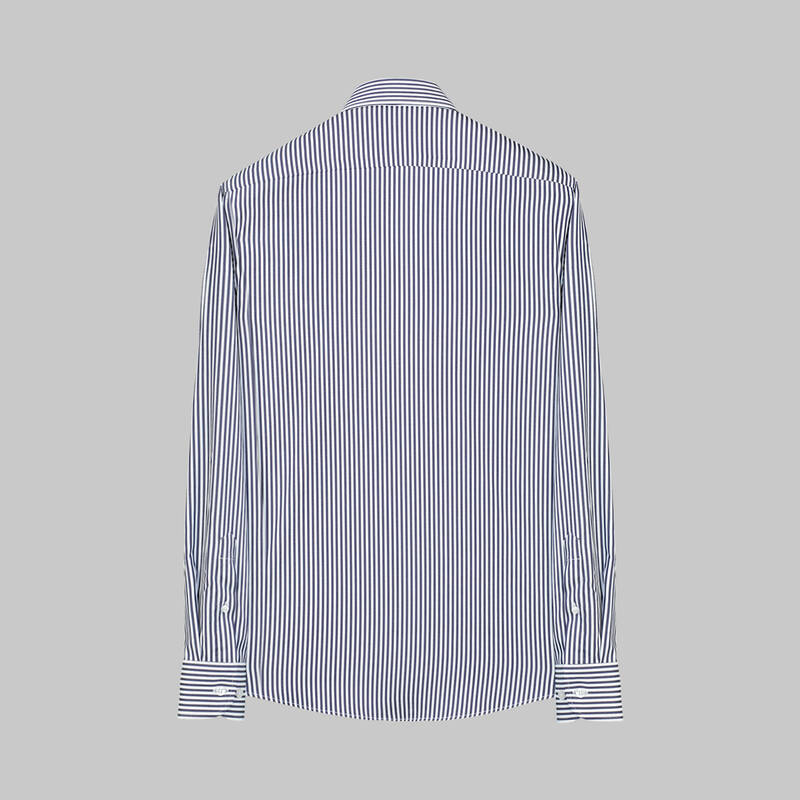 ELVIO ÇİZGİLİ LACİVERT GÖMLEK