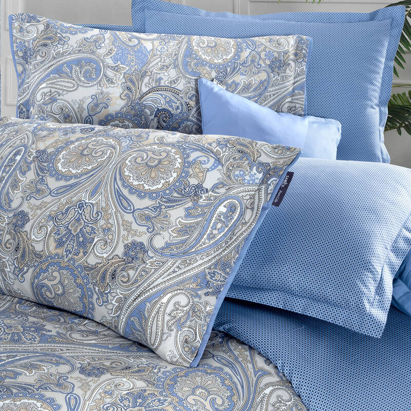 VOLGA SATEN KING SIZE MAVİ NEVRESİM TAKIMI