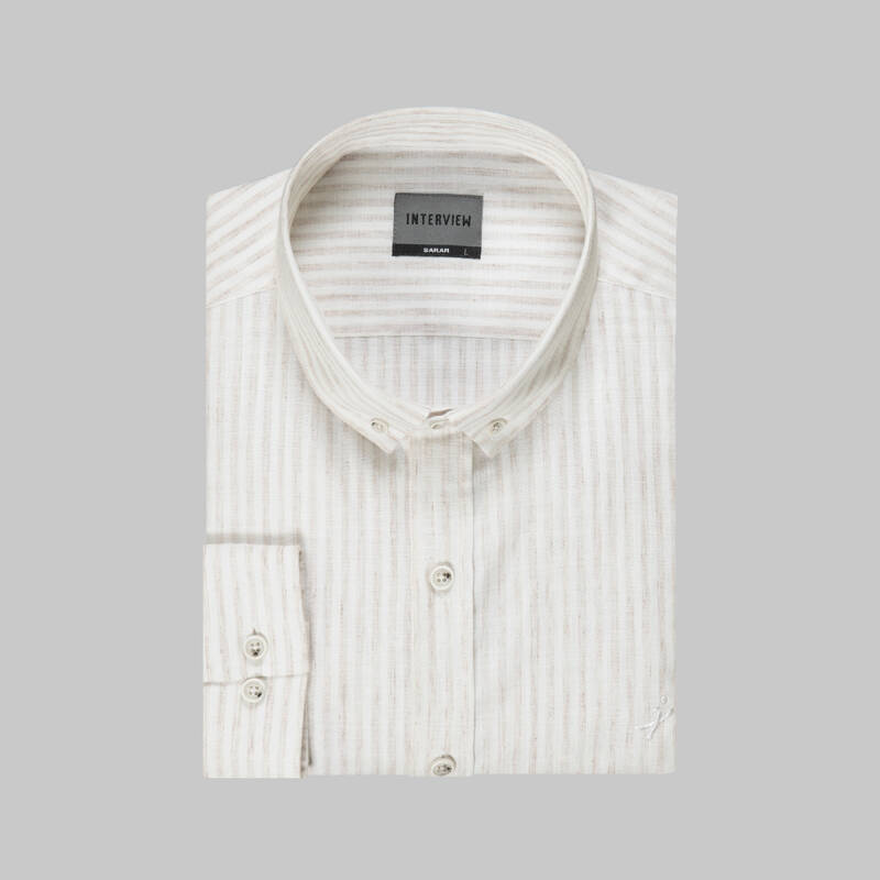 GOIAS KAHVERENGİ UZUN KOL SLİM GÖMLEK