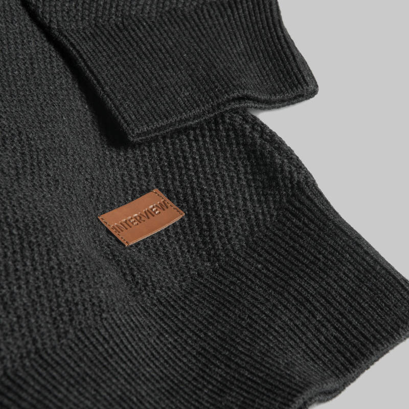 FERMUARLI TRİKO SİYAH HIRKA