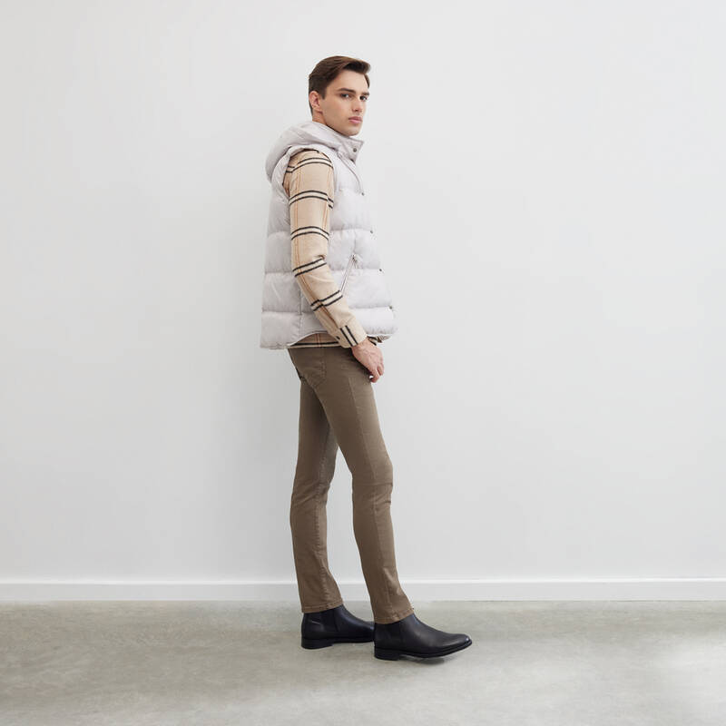 ÇIKMA KAPÜŞONLU DOLUM TAŞ RENGİ YELEK