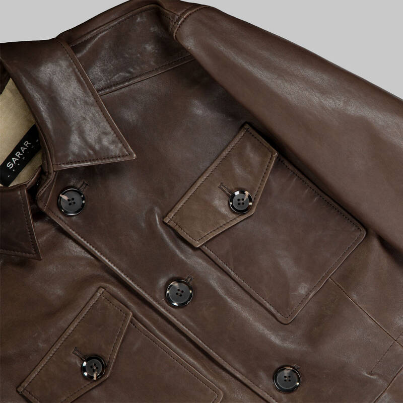 KAHVERENGİ SAFARİ DERİ CEKET - LIMITED EDITION