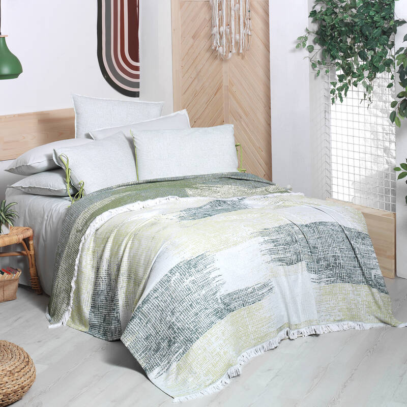 MORLA TEK KİŞİLİK YEŞİL PİKE TAKIMI