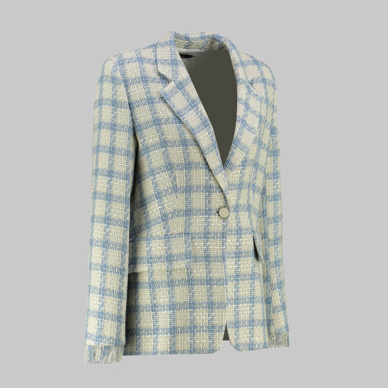 KISHA MAVİ BEYAZ CEKET