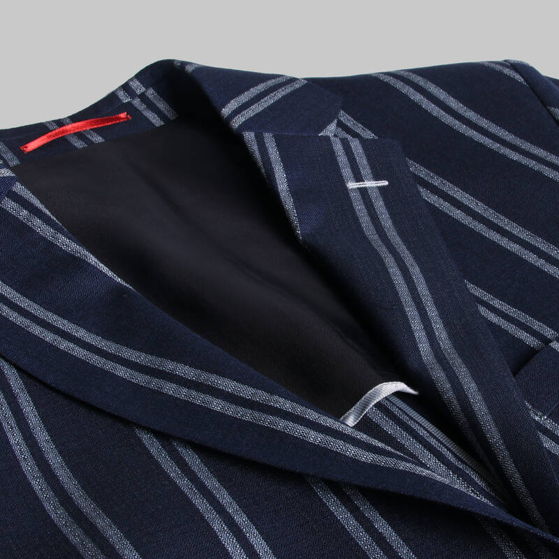 MATTEO ÇİZGİLİ LACİVERT CEKET