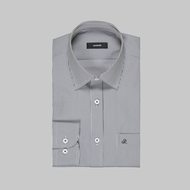 ELVIO SELECTION ÇİZGİLİ LACİVERT GÖMLEK