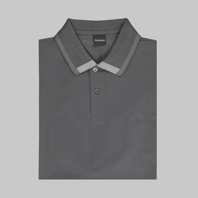 POLO YAKA BİYE DETAYLI İNDİGO TİŞÖRT