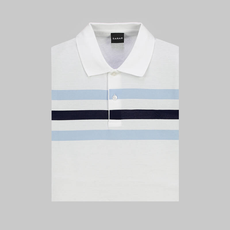 POLO YAKA ÖNÜ ÇİZGİLİ SİYAH TİŞÖRT