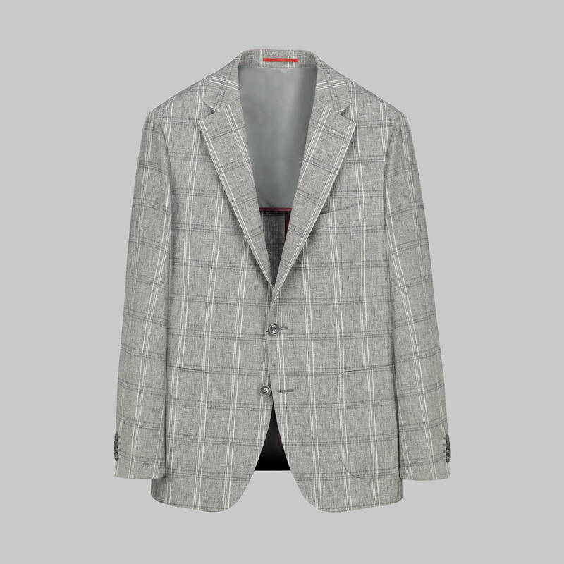 MATTEO SLİM FİT KARELİ GRİ CEKET