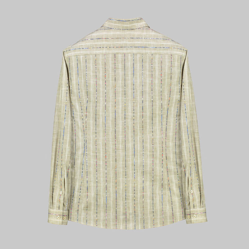 GOIAS ÇİZGİLİ LACİVERT GÖMLEK