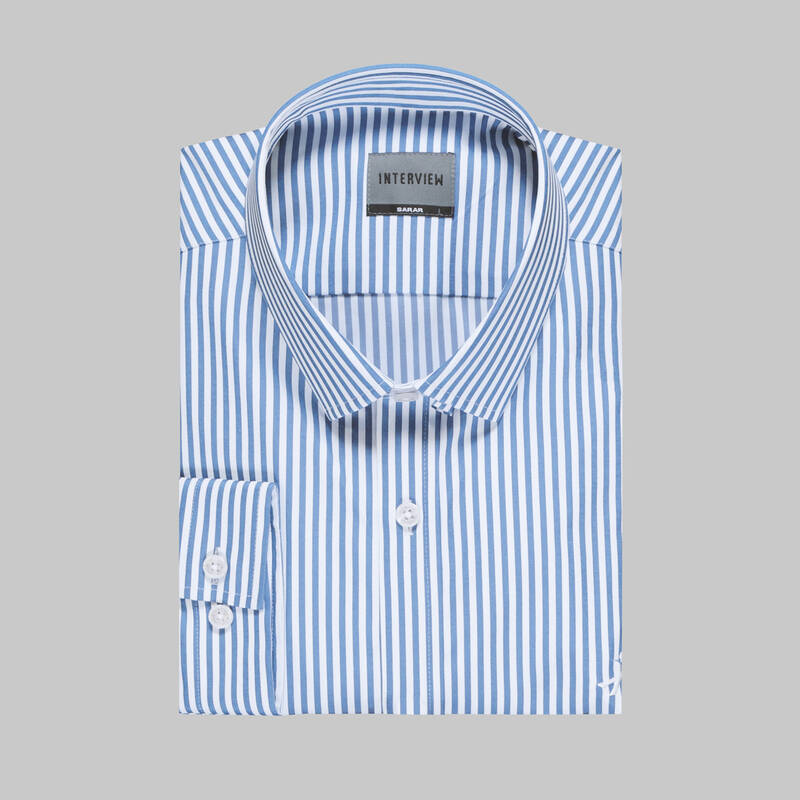 SOSA UZUN KOL MAVİ ÇİZGİLİ GÖMLEK