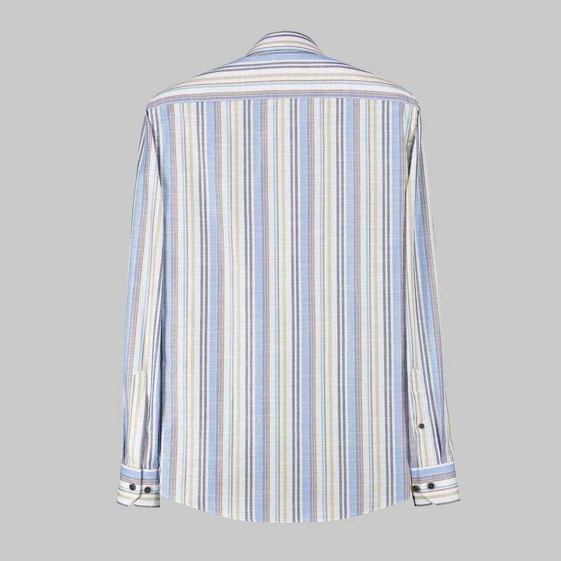 ELETA SLIMEO ÇİZGİLİ TURUNCU GÖMLEK