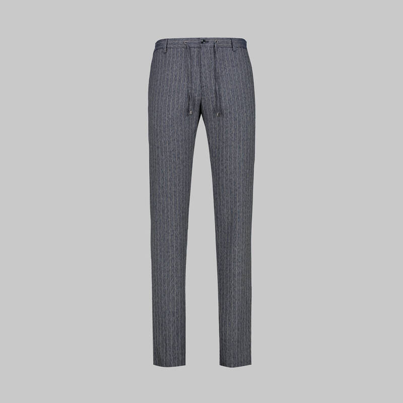 ELY ÇİZGİLİ İNDİGO MAVİ PANTOLON