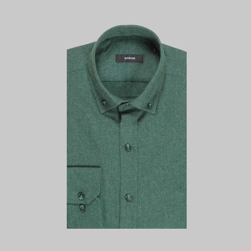 ELETA UZUN KOL YEŞİL SLIM GÖMLEK