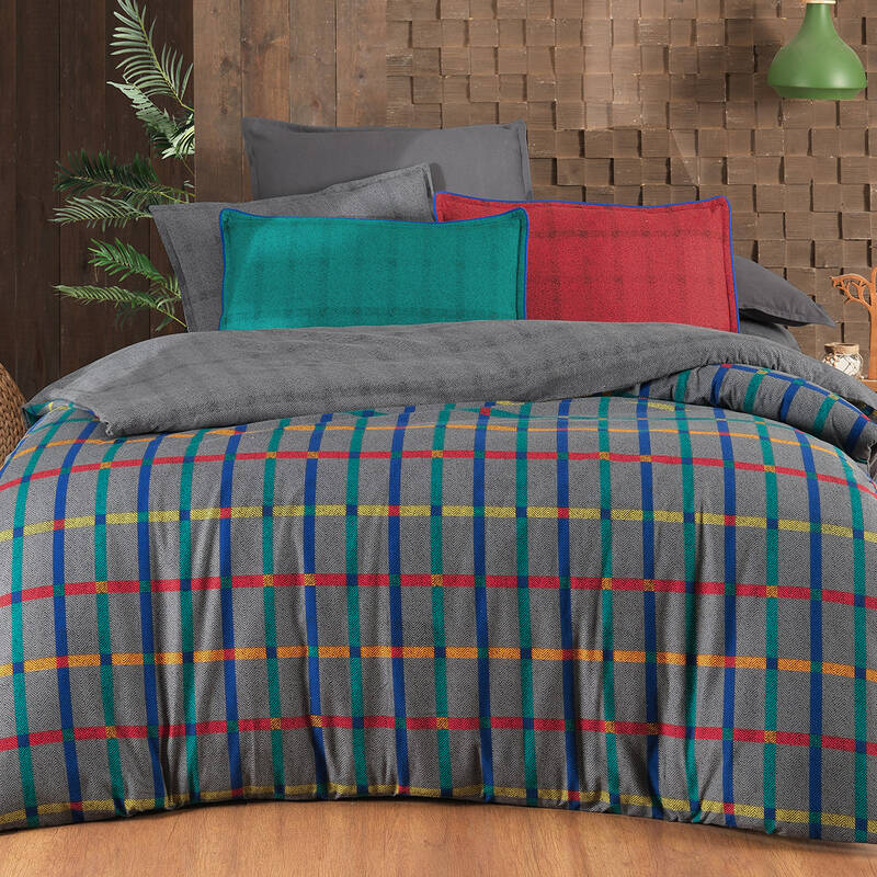 RAGNAR FLANEL GRİ KING SIZE NEVRESİM TAKIMI