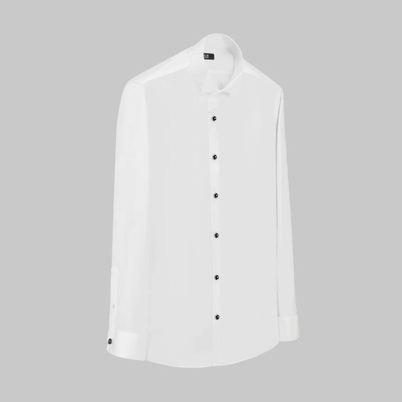 ADES BEYAZ BÜYÜK BEDEN SMOKİN GÖMLEK