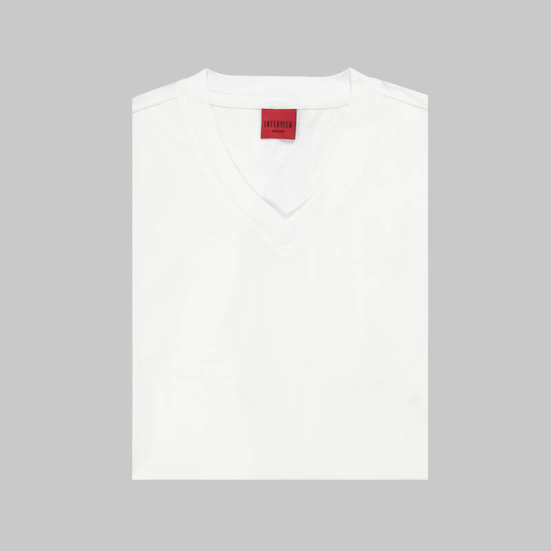 V YAKA BEYAZ TİŞÖRT