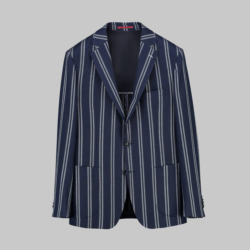 MATTEO ÇİZGİLİ LACİVERT CEKET