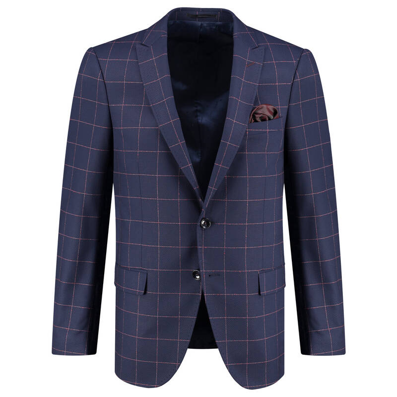 TEDRICK SELIG KARELİ LACİVERT TAKIM ELBİSE