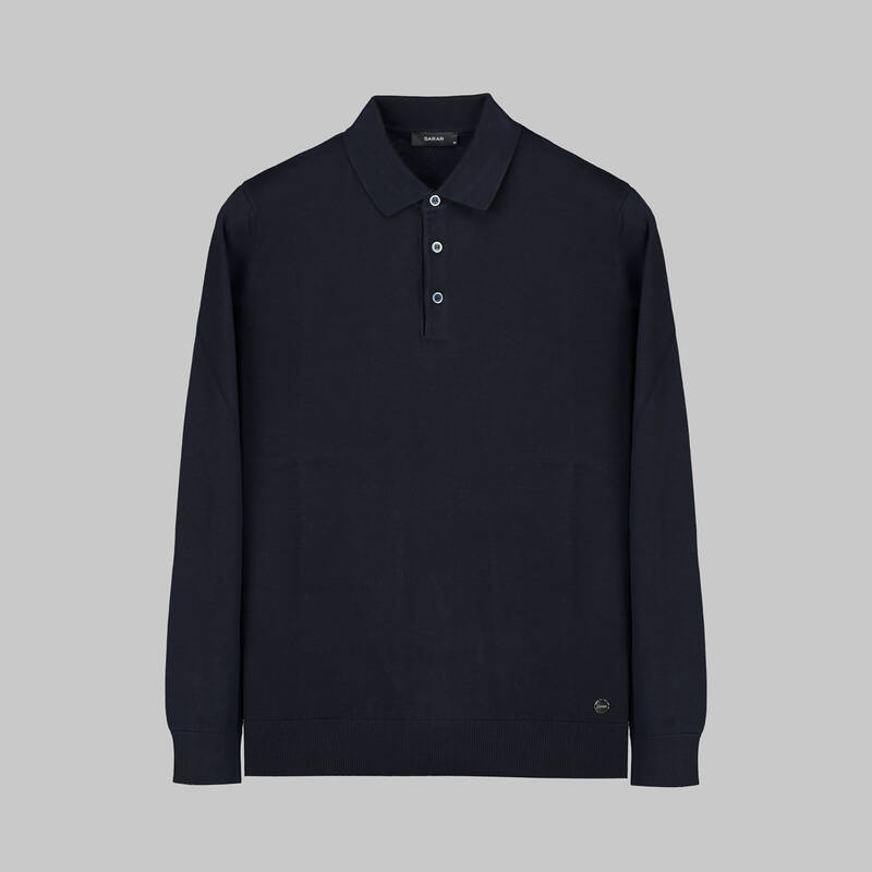 DÜĞMELİ POLO YAKA LACİVERT TRİKO