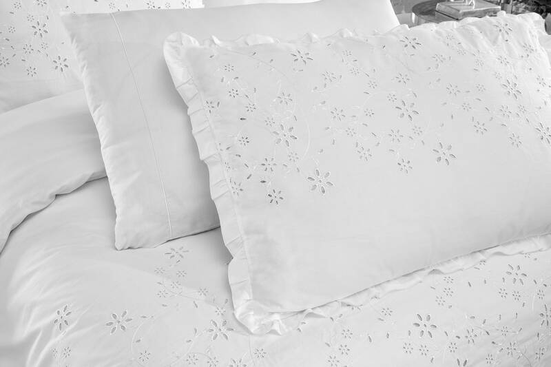 PESTE PERCALE BEYAZ ÇİFT KİŞİLİK NEVRESİM TAKIMI