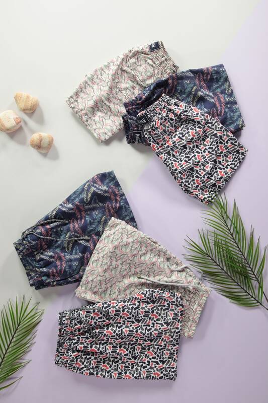 DESENLİ VILE YEŞİL DENİZ ŞORTU