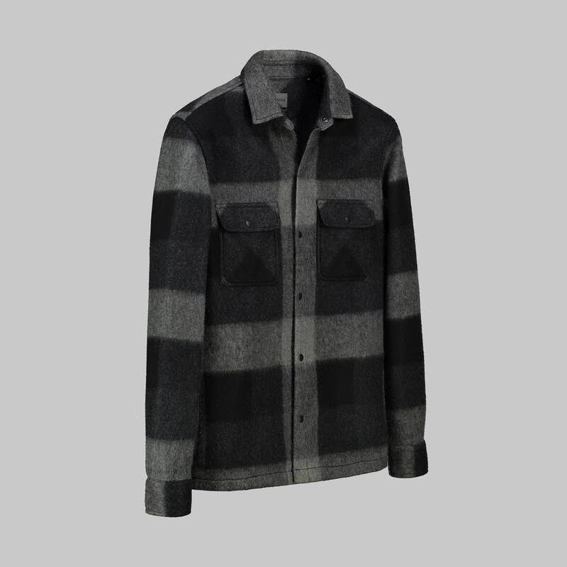 MORESCO KARELİ SİYAH GÖMLEK CEKET