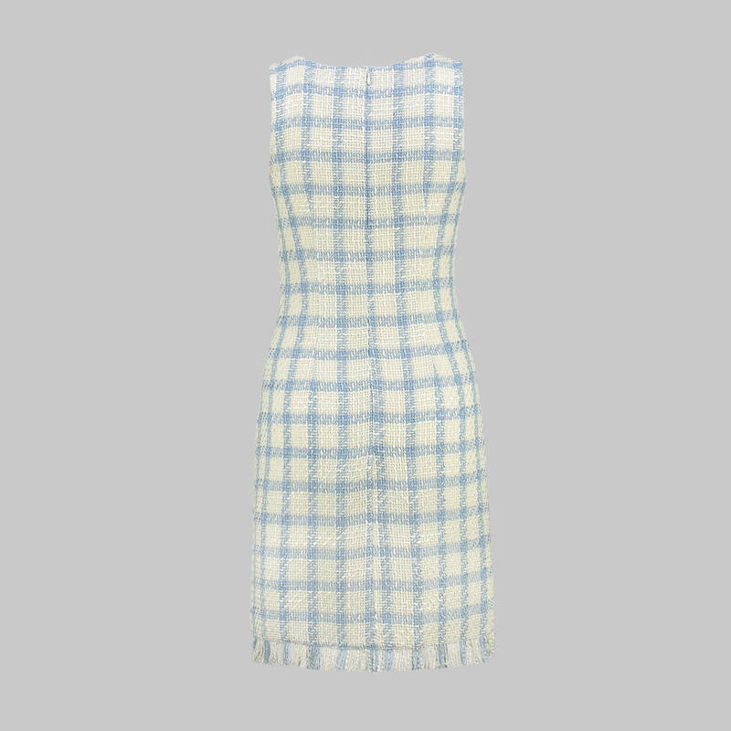 KISHA MAVİ BEYAZ ELBİSE