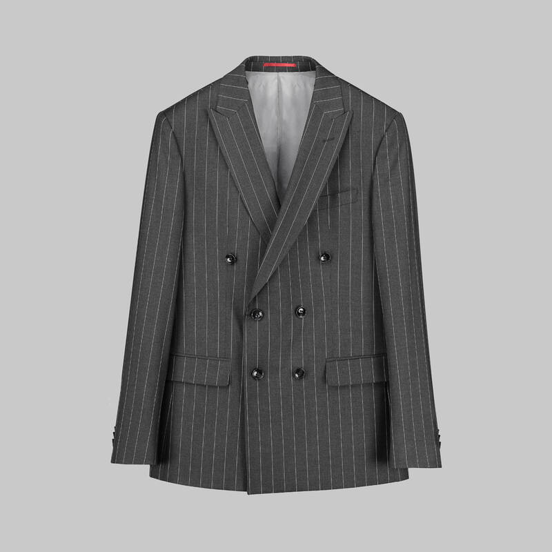 GOLDEN RESTA ÇİZGİLİ KRUVAZE KOYU LACİVERT TAKIM ELBİSE