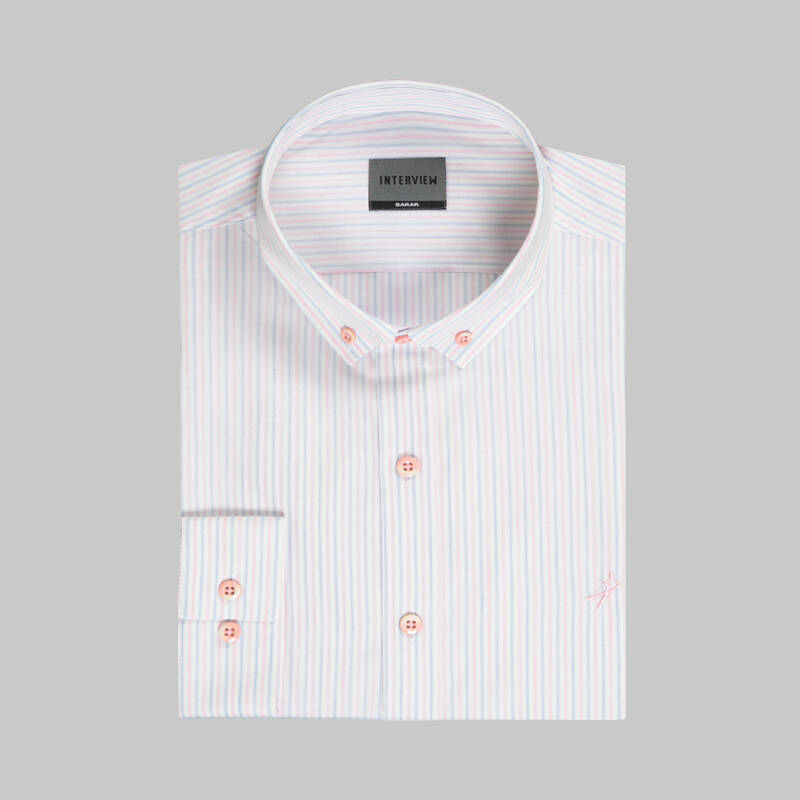 GOIAS ÇİZGİLİ PEMBE GÖMLEK